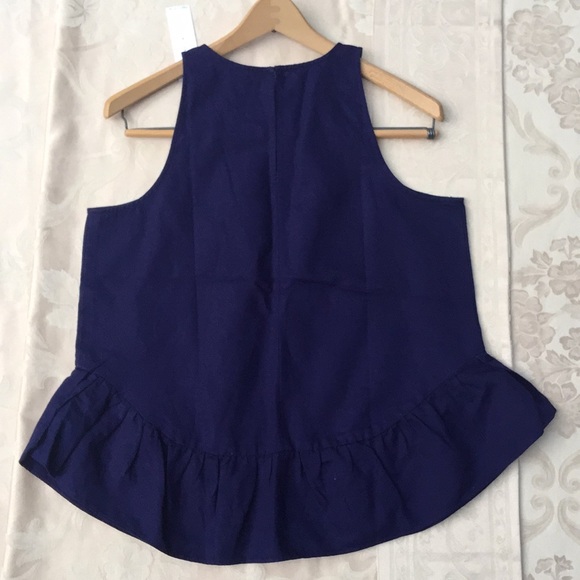 Ann Taylor Dark Navy Cotton-Linen Top.18226 - Picture 2 of 4